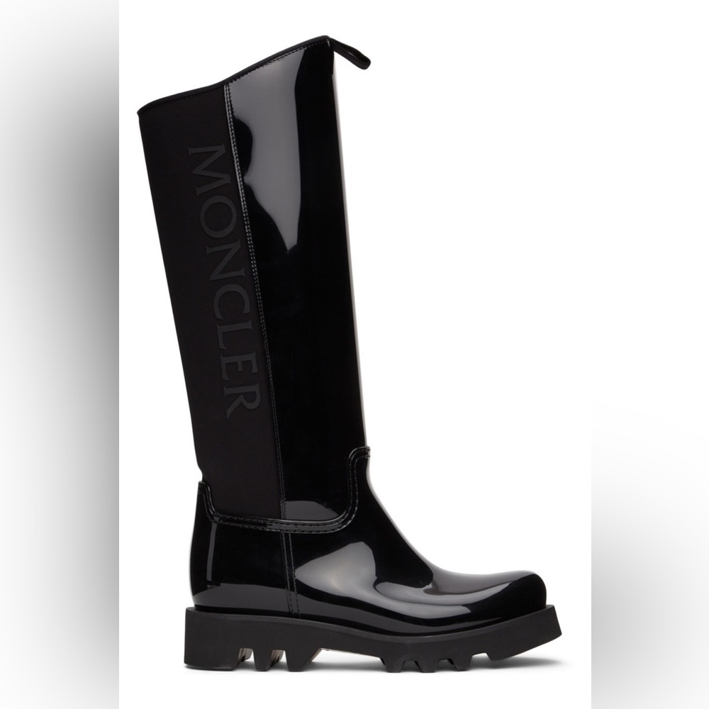 Moncler tall black rain boots size 38 (7) in USA